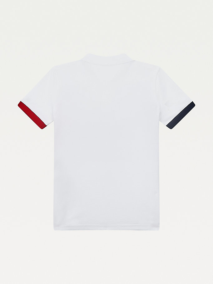 Tommy Hilfiger Colour-Blocked Archive Polo T Skjorte Gutt Hvite | WIPHAB-384