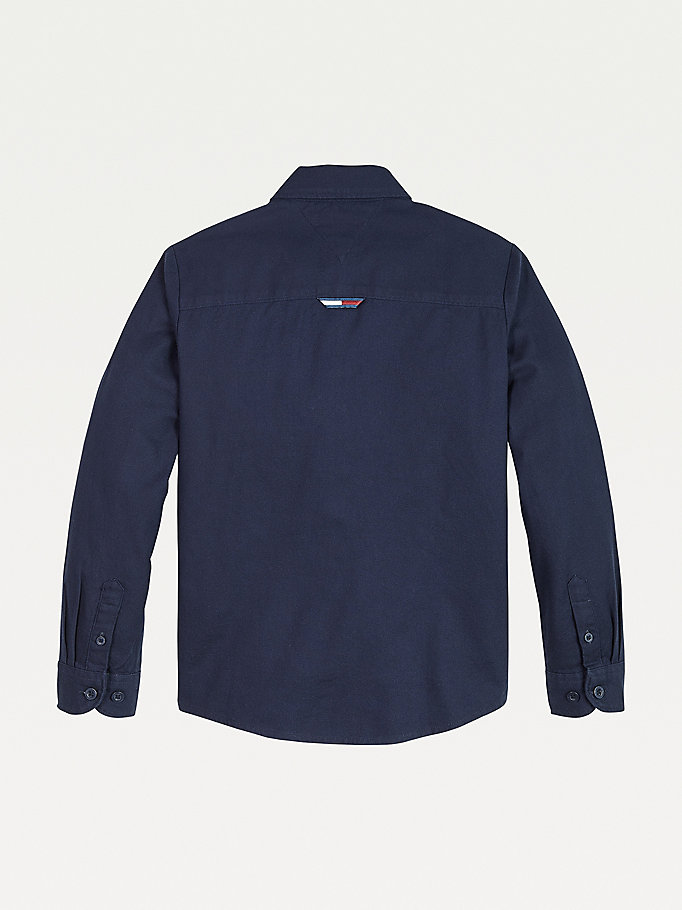 Tommy Hilfiger Colour-Blocked Archive Skjorte Gutt Blå | JXNYTS-451