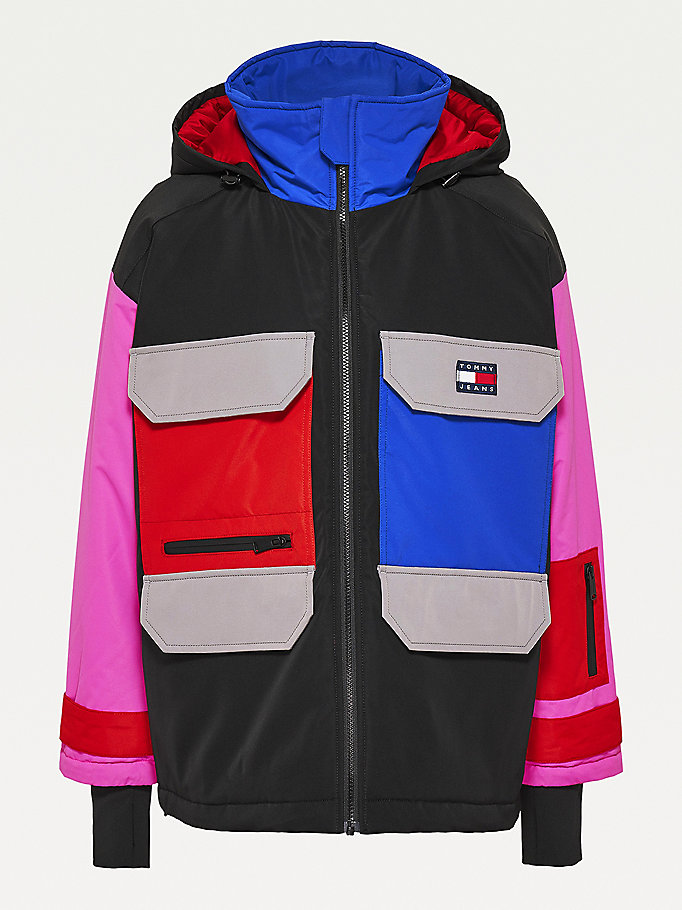 Tommy Hilfiger Colour-Blocked Badge Frakker Dame Lilla | ZLNQOU-034