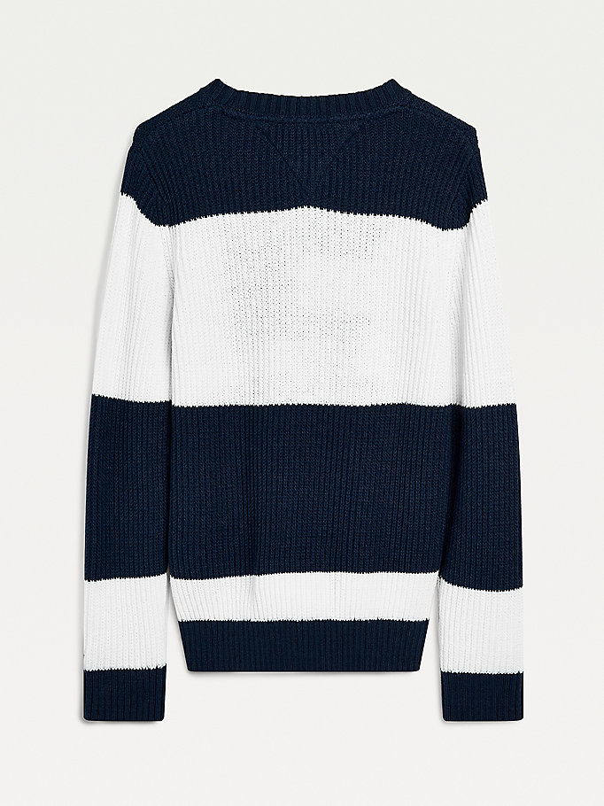 Tommy Hilfiger Colour-Blocked Flag Jumper Gutt Blå | DTJZWO-621