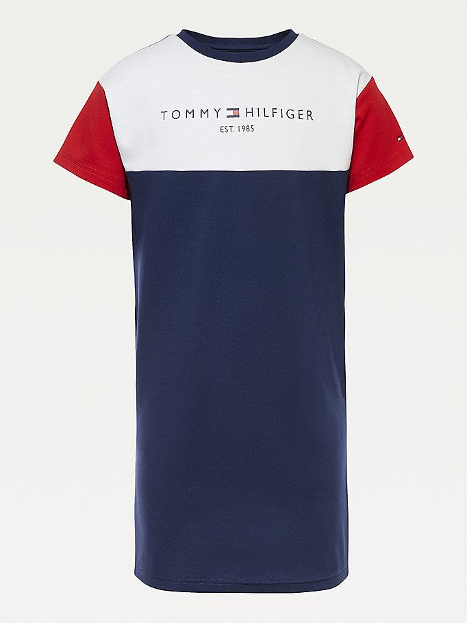 Tommy Hilfiger Colour-Blocked Kjoler Jente Blå | VKNIMG-245