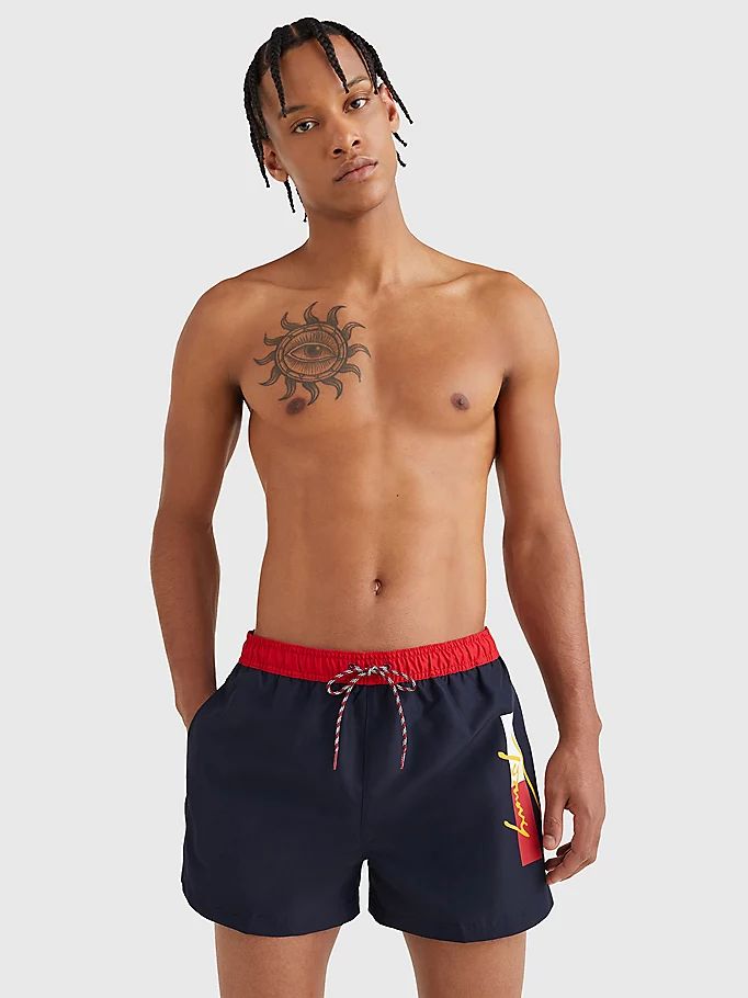 Tommy Hilfiger Colour-Blocked Kort Length Badetøy Herre Blå | YDASHP-571