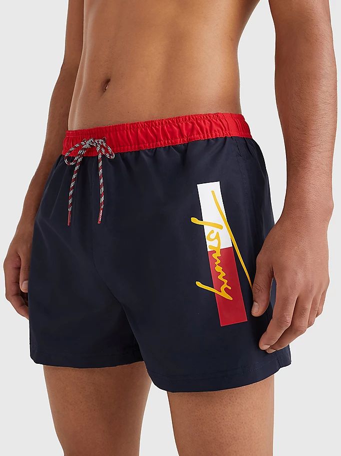 Tommy Hilfiger Colour-Blocked Kort Length Badetøy Herre Blå | YDASHP-571