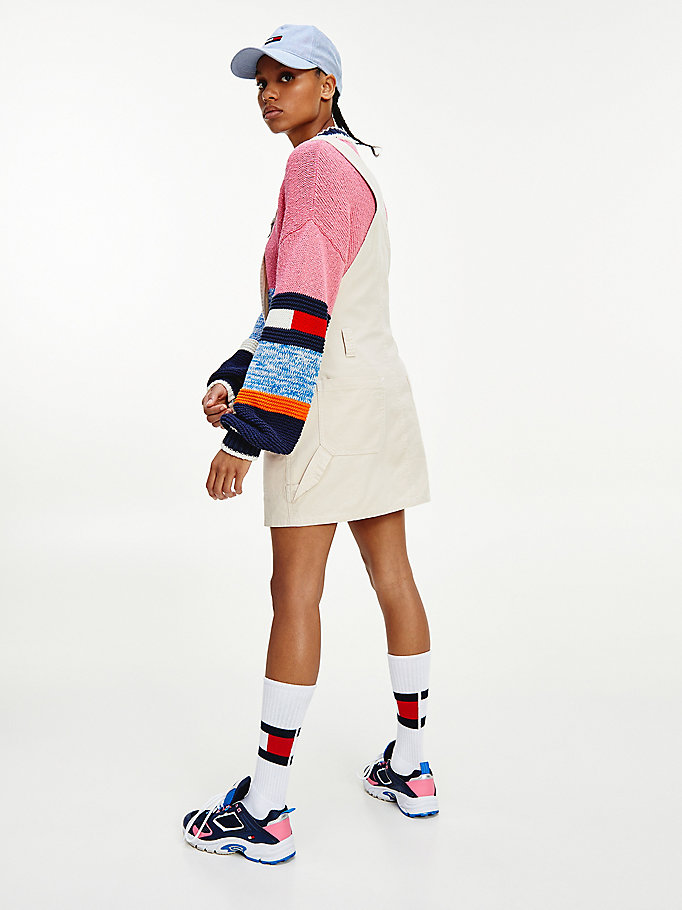 Tommy Hilfiger Colour-Blocked Organic Bomull Gensere Dame Rosa | RMDOAT-594