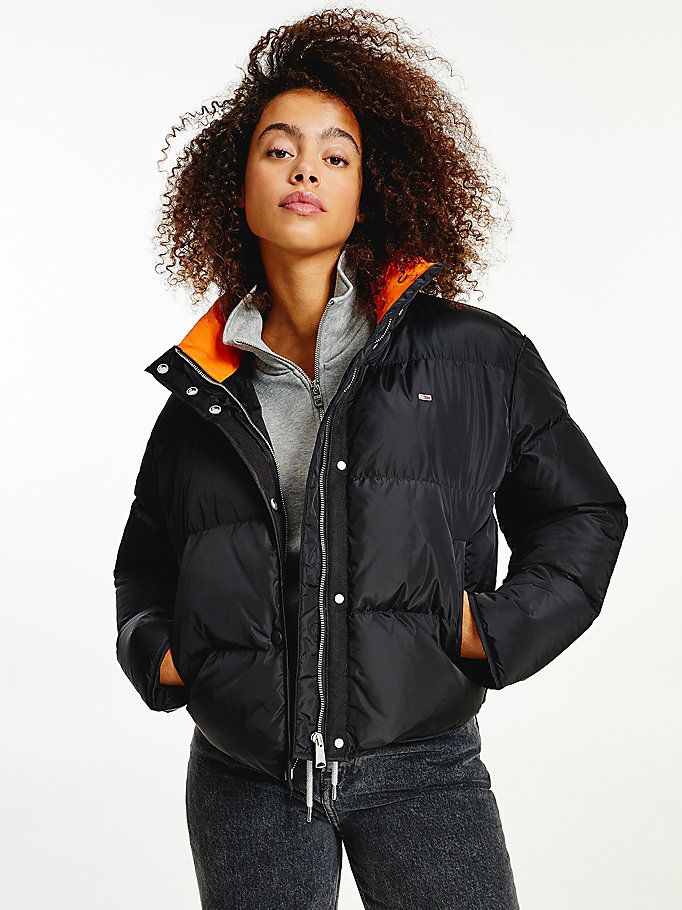 Tommy Hilfiger Colour Pop Down Puffer Frakker Dame Svarte | OQKYPF-341