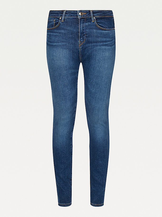 Tommy Hilfiger Como High Rise Skinny Jeans Dame Blå | JBTQZN-749