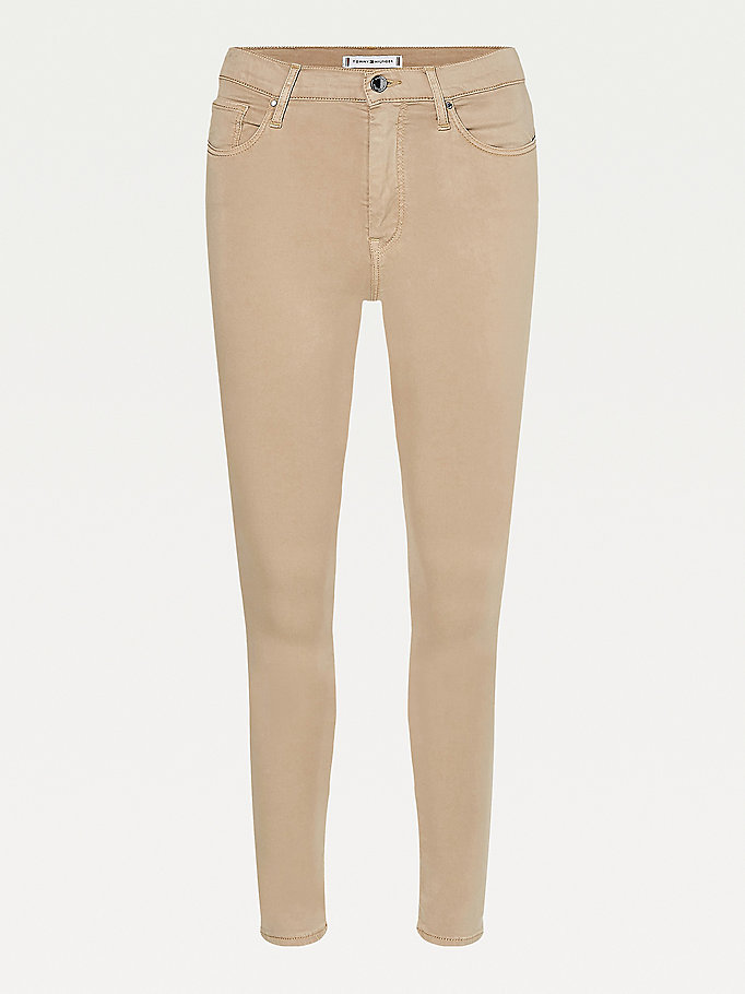 Tommy Hilfiger Como Mid Rise Jeans Dame Beige | KZFYLV-196