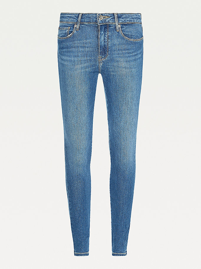 Tommy Hilfiger Como Mid Rise Skinny Jeans Dame Blå | NBOPCI-829