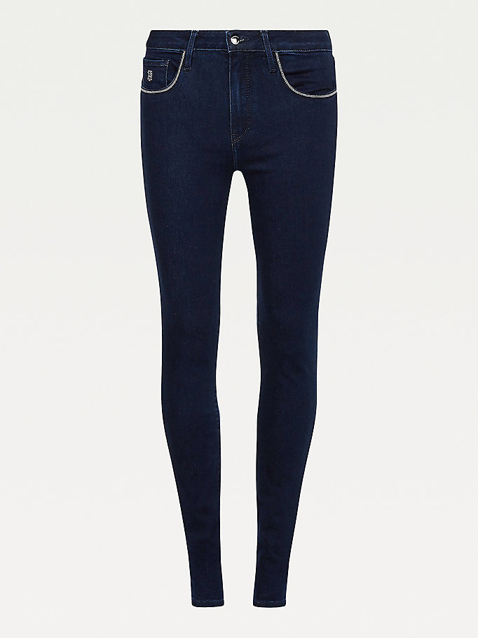 Tommy Hilfiger Como Mid Rise Skinny Jeans Dame Blå | RGMPXF-348