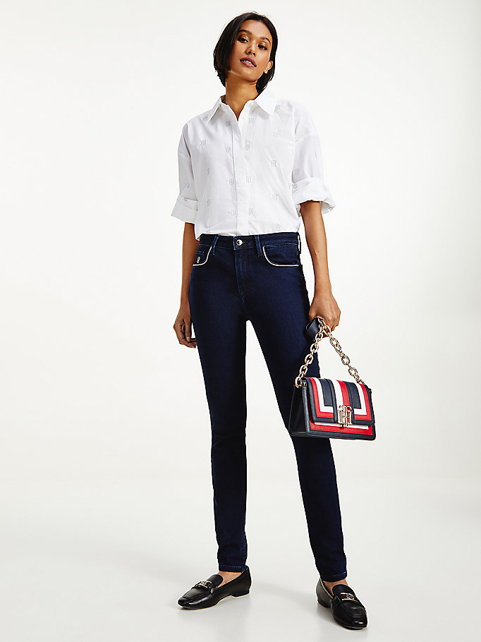 Tommy Hilfiger Como Mid Rise Skinny Jeans Dame Blå | RGMPXF-348