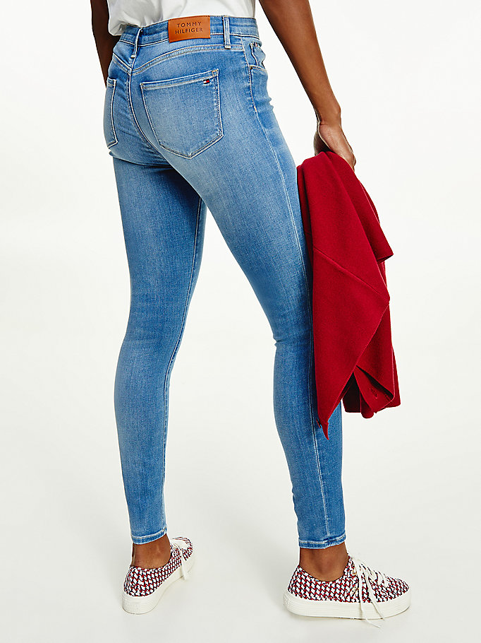 Tommy Hilfiger Como Mid Rise Skinny Jeans Dame Blå | VJGQAY-425