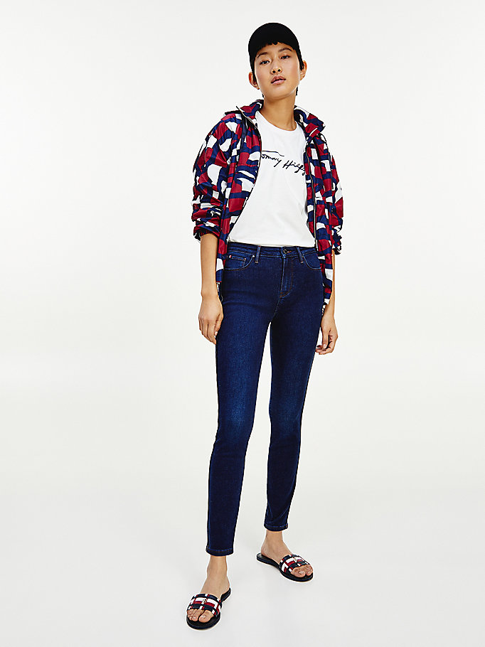 Tommy Hilfiger Como Mid Rise Skinny Jeans Dame Blå | WIOTLZ-805