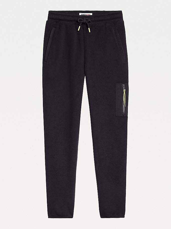 Tommy Hilfiger Contrast Detail Fleece Joggers Dame Svarte | RPXESB-561