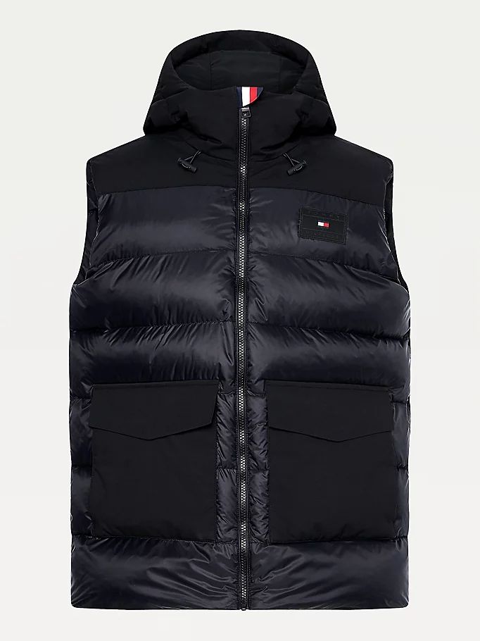 Tommy Hilfiger Contrast Fabricvest Jakke Herre Svarte | XPYTQD-915