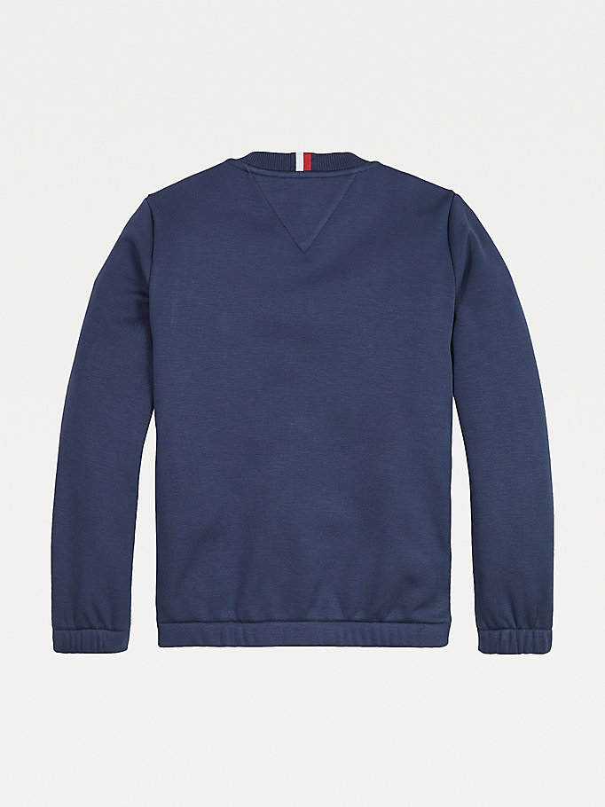 Tommy Hilfiger Contrast Panel Fleece Sweatshirt Gutt Blå | BGKAZX-378