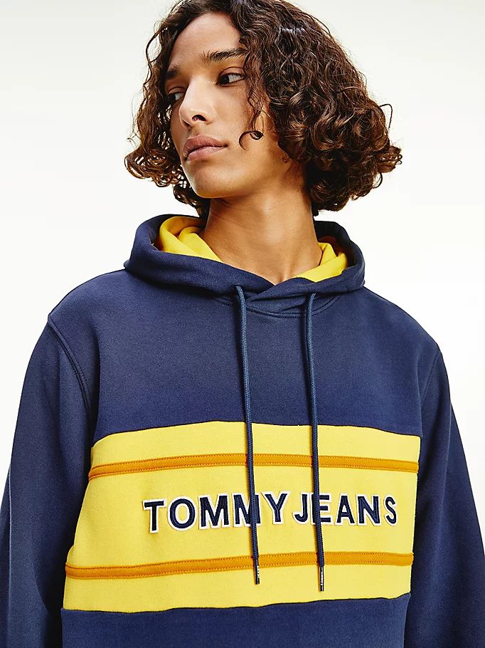 Tommy Hilfiger Contrast Panel Organic Bomull Hettegensere Herre Blå | WRQSKP-796