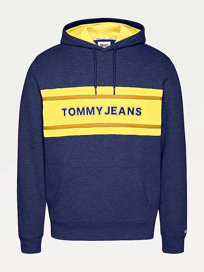 Tommy Hilfiger Contrast Panel Organic Bomull Hettegensere Herre Blå | WRQSKP-796