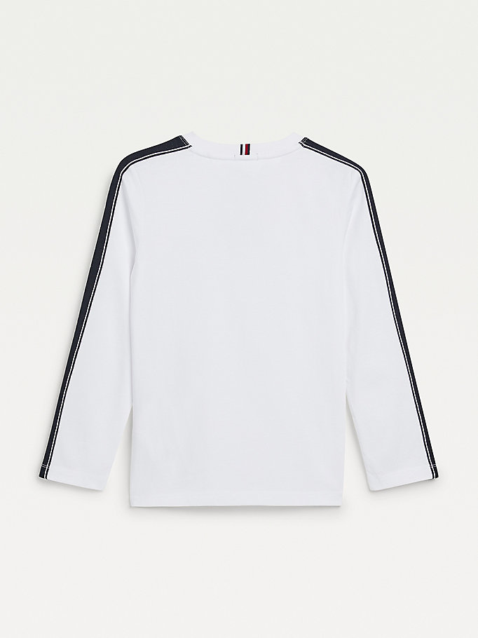 Tommy Hilfiger Contrast Tape Long Sleeve T-skjorte Gutt Hvite | OUPFLI-042