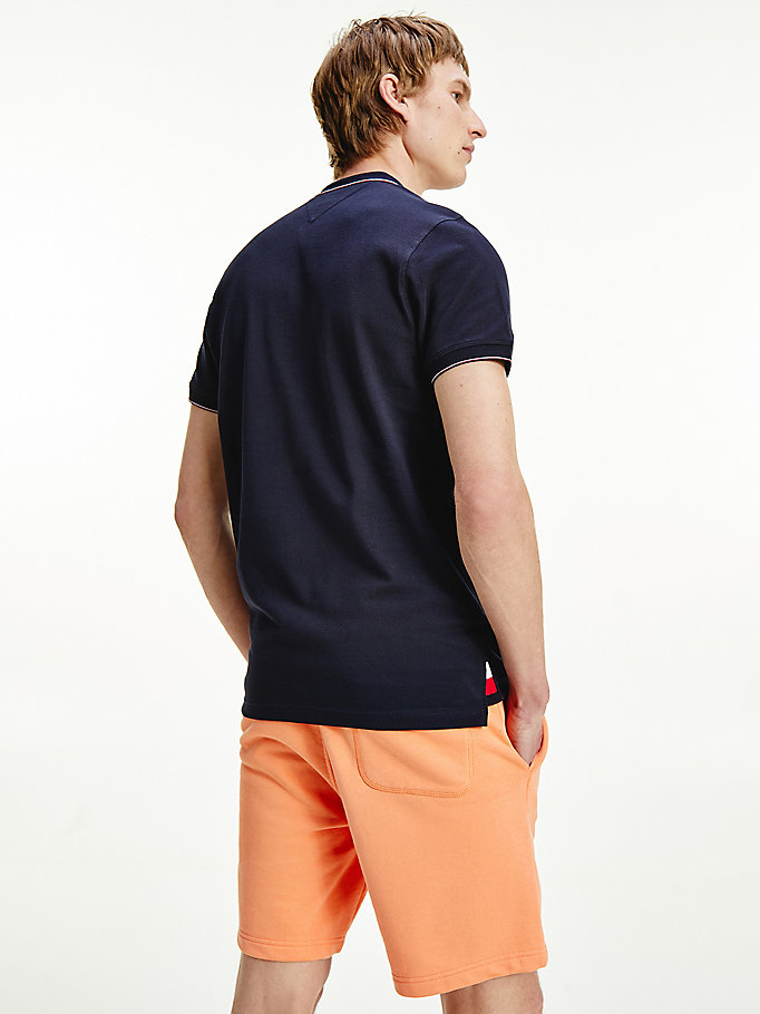 Tommy Hilfiger Contrast Tipped Th Cool Slim Polo T Skjorte Herre Blå | BKYHZT-231