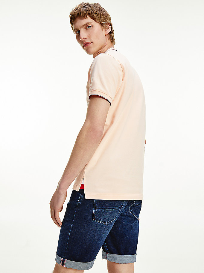 Tommy Hilfiger Contrast Tipped Th Cool Slim Polo T Skjorte Herre Rosa | OMLXSD-428