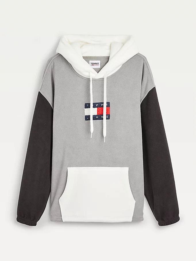 Tommy Hilfiger Cozy Badge Colour-Blocked Fleece Hettegensere Herre Grå | JUPONW-852