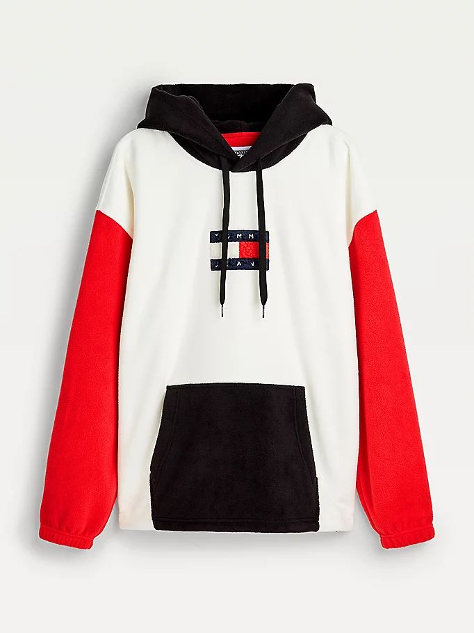 Tommy Hilfiger Cozy Badge Colour-Blocked Fleece Hettegensere Herre Rød | OZBRPG-853