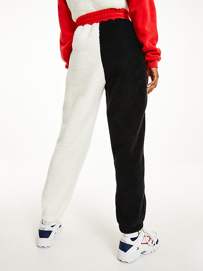 Tommy Hilfiger Cozy Badge Colour-Blocked Fleece Joggers Dame Rød | PLGCNT-130