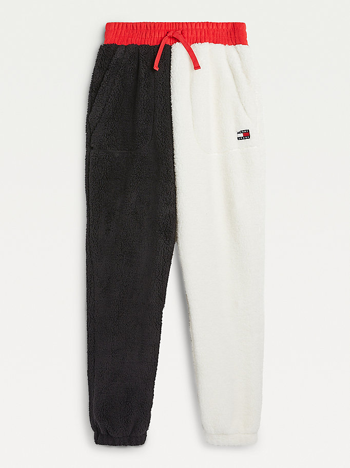 Tommy Hilfiger Cozy Badge Colour-Blocked Fleece Joggers Dame Rød | PLGCNT-130