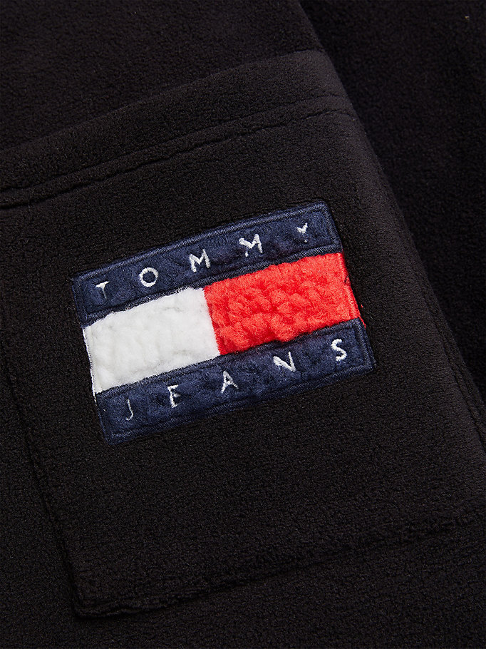 Tommy Hilfiger Cozy Badge Half-Zip Fleece Hettegensere Dame Svarte | VBTDOL-304