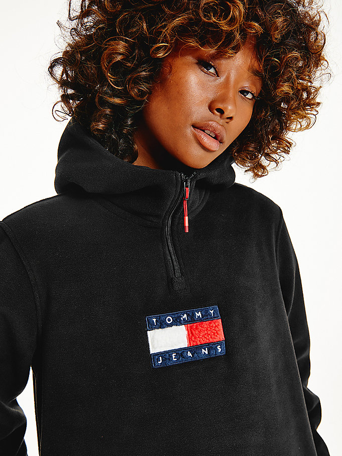 Tommy Hilfiger Cozy Fleece Midi Kjoler Dame Svarte | CULSAW-057