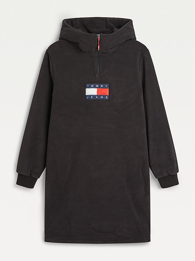 Tommy Hilfiger Cozy Fleece Midi Kjoler Dame Svarte | CULSAW-057