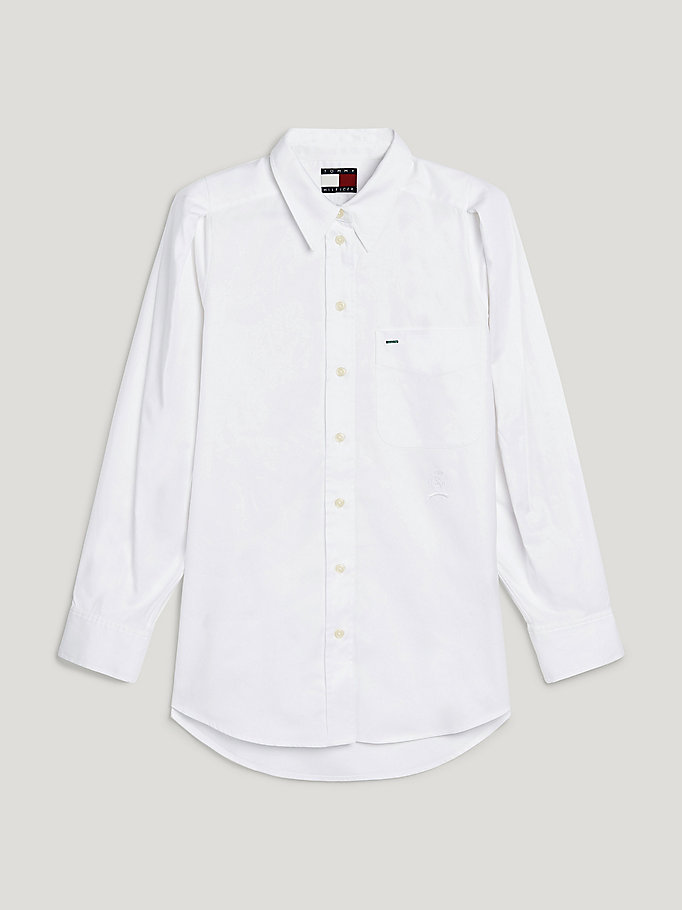 Tommy Hilfiger Crest Oxford Skjorte Dame Hvite | XVKLBZ-526