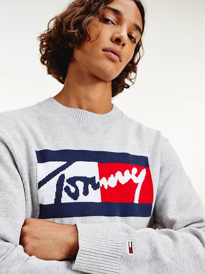 Tommy Hilfiger Crew Neck Relaxed Fit Gensere Herre Grå | RCSDVH-647