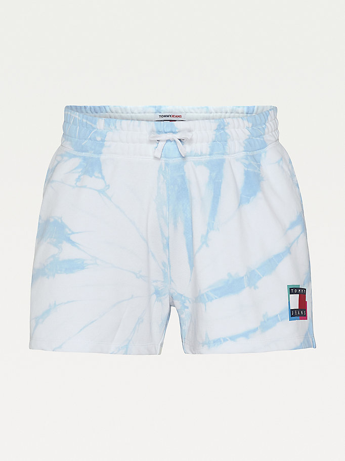 Tommy Hilfiger Curve Badge Tie-Dye Shorts Dame Hvite | KMUEWA-827