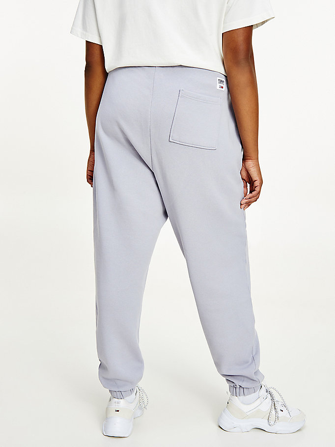 Tommy Hilfiger Curve College Badge Plush Joggers Dame Lilla | UGPQTX-065