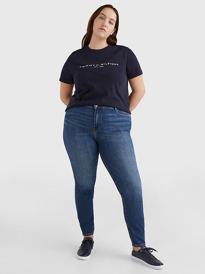 Tommy Hilfiger Curve Harlem High Rise Skinny Jeans Dame Blå | KUPQTY-985