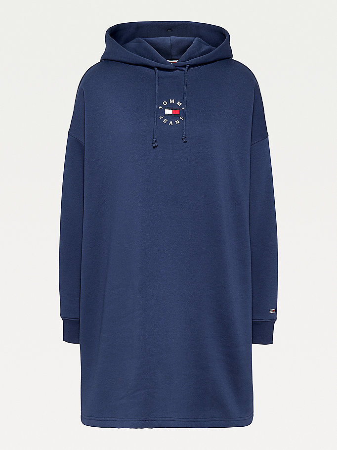 Tommy Hilfiger Curve Logo Embroidery Kjoler Dame Blå | KDVSBU-760