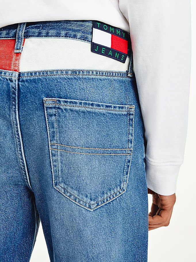 Tommy Hilfiger Dad Colour-Blocked Jeans Herre Blå | SJOHZN-864