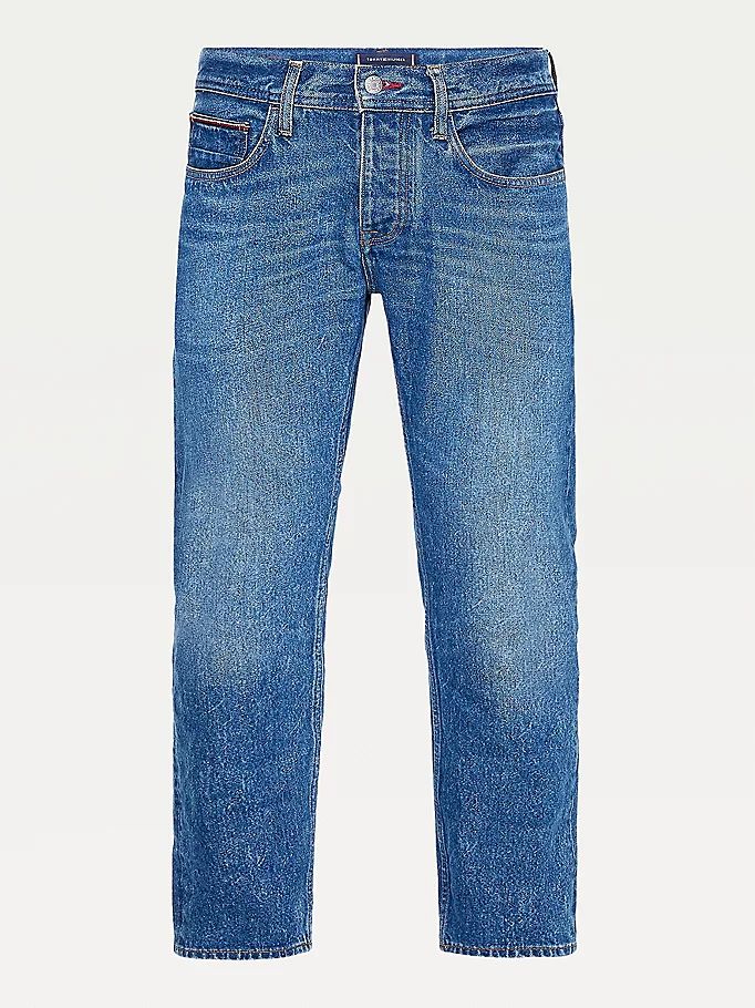 Tommy Hilfiger Denton Faded Rigid Straight Jeans Herre Blå | TVOSGZ-572