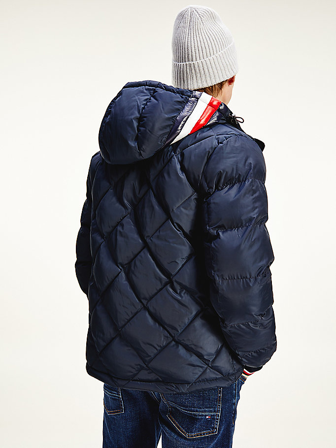 Tommy Hilfiger Diamond Quilted Jakke Herre Blå | KJCDMQ-498