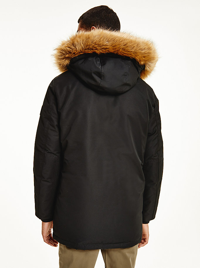 Tommy Hilfiger Down Faux Fur Hood Rockie Frakker Herre Svarte | XOAEFT-906