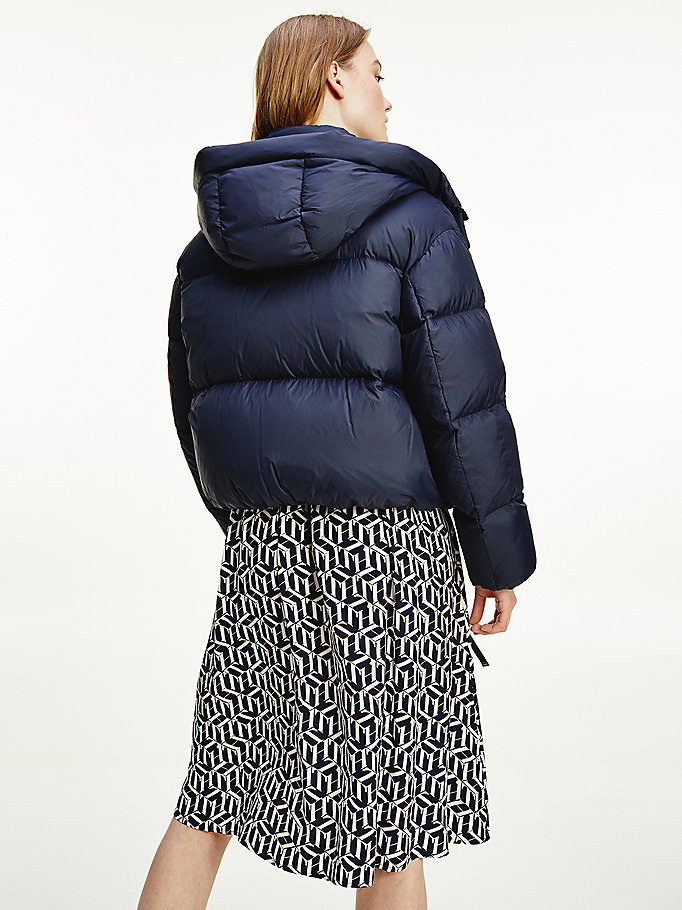 Tommy Hilfiger Down Puffer Frakker Dame Blå | QZSGBD-419