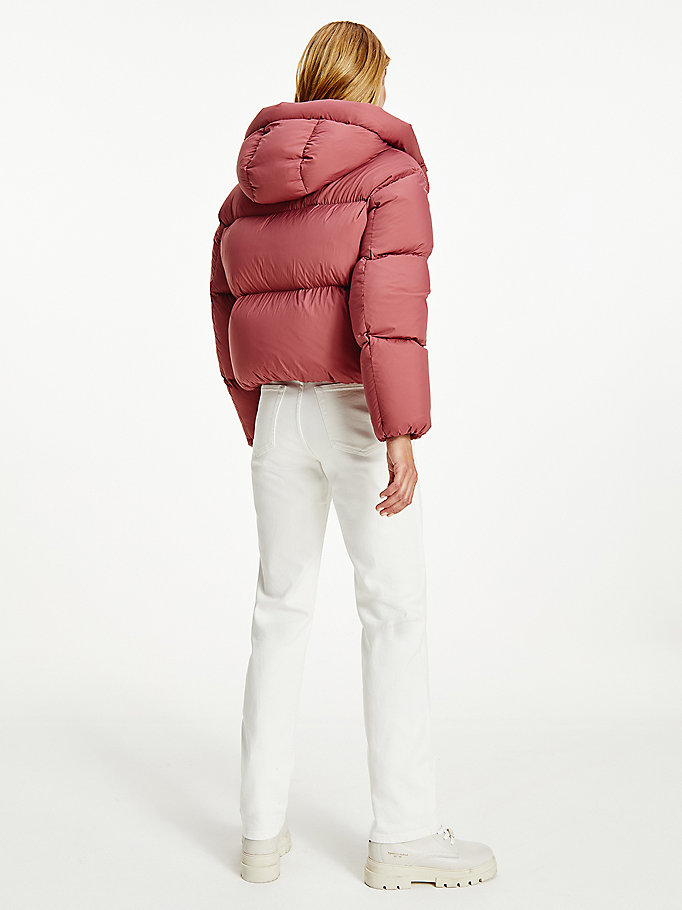 Tommy Hilfiger Down Puffer Frakker Dame Rød | XUDJPY-647