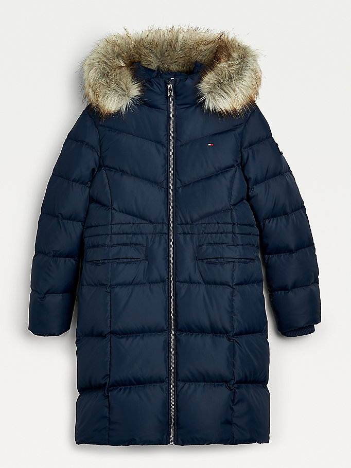 Tommy Hilfiger Down Puffer Frakker Jente Blå | WJKUZL-513