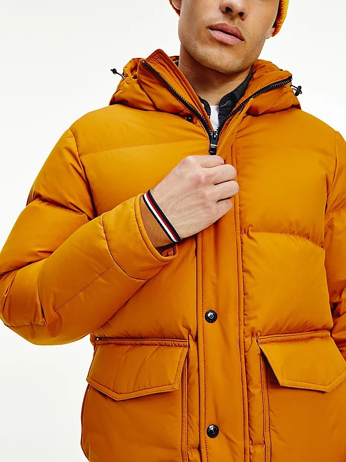 Tommy Hilfiger Down Puffer Jakke Herre Gull | QHZYXC-935