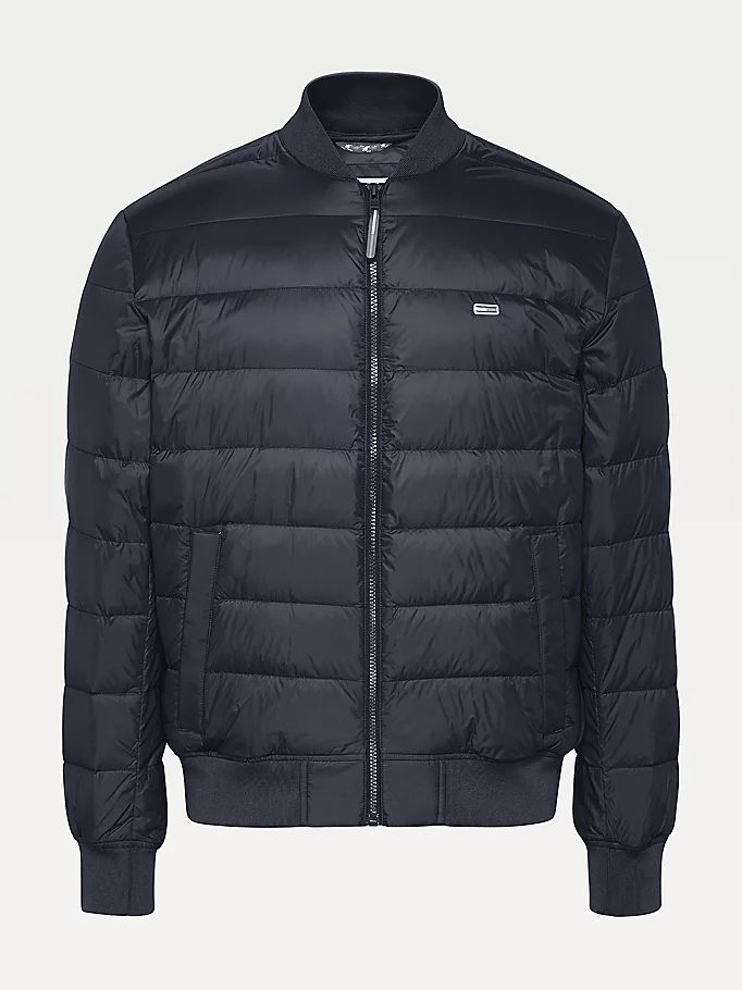 Tommy Hilfiger Down Recycled Quilted Bomber Jakke Herre Svarte | KIBCSM-173