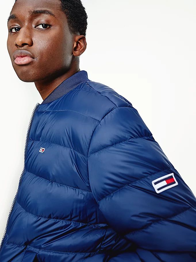 Tommy Hilfiger Down Recycled Quilted Bomber Jakke Herre Blå | VSJCMT-620