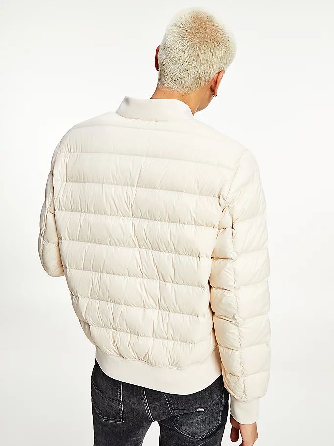 Tommy Hilfiger Down Recycled Quilted Bomber Jakke Herre Beige | XCBYJA-359