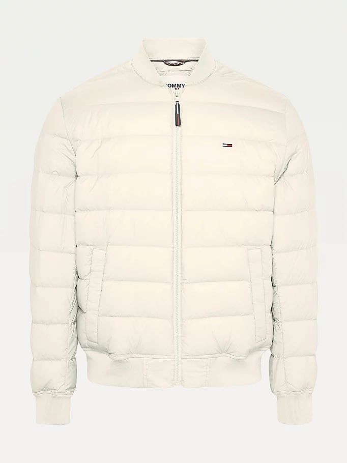 Tommy Hilfiger Down Recycled Quilted Bomber Jakke Herre Beige | XCBYJA-359