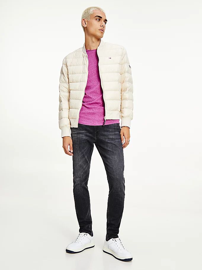 Tommy Hilfiger Down Recycled Quilted Bomber Jakke Herre Beige | XCBYJA-359